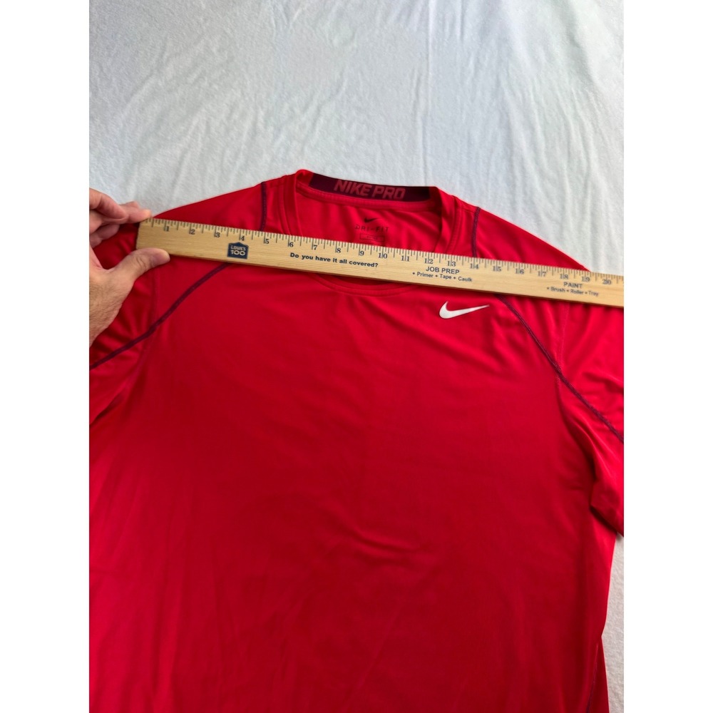 Nike Pro Dri Fit Fitted T Shirt Red Mens XL Short Sleeve Athletic‎ Gym - Picture 9 of 16